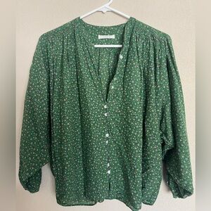 Green floral Doen top. Size XS.